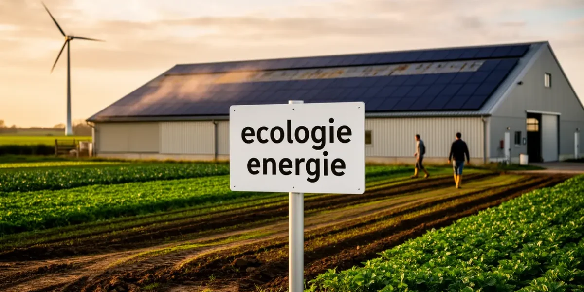 ecologie energie scene exploitation agricole panneaux solaires eolienne