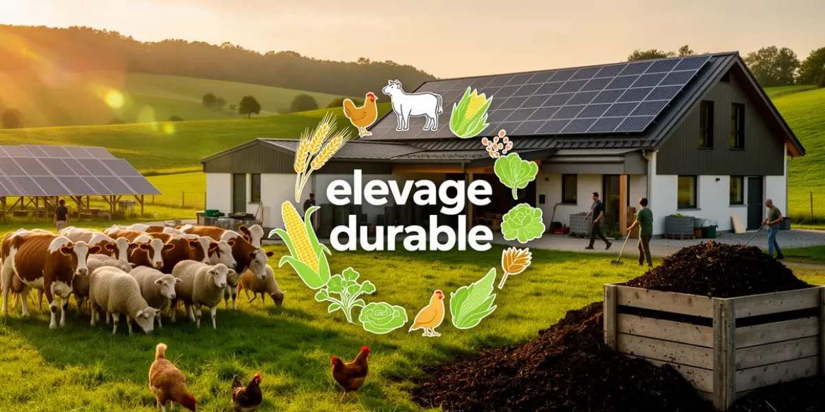 elevage durable ferme moderne cheptel prairies panneaux solaires