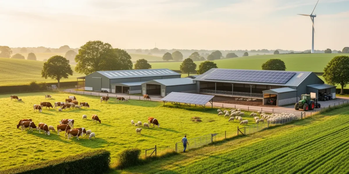 ferme elevage durable vue panoramique vaches moutons prairies agroecologie