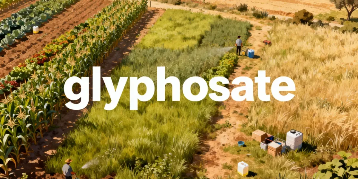 Illustration champ espagnol glyphosate cultures
