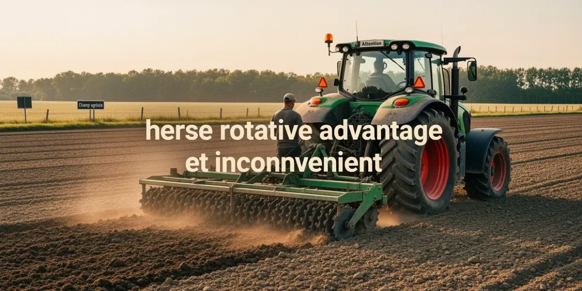 champ avec herse rotative, mise en avant des avantages et inconvenients