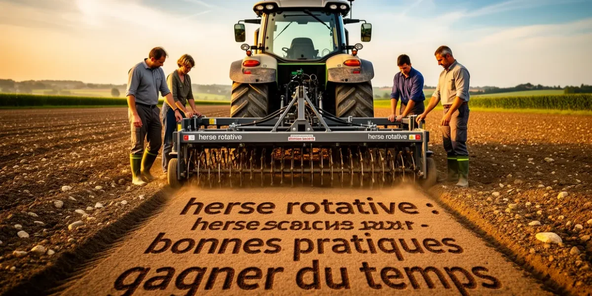 herse rotative reglage rapide champ agricole
