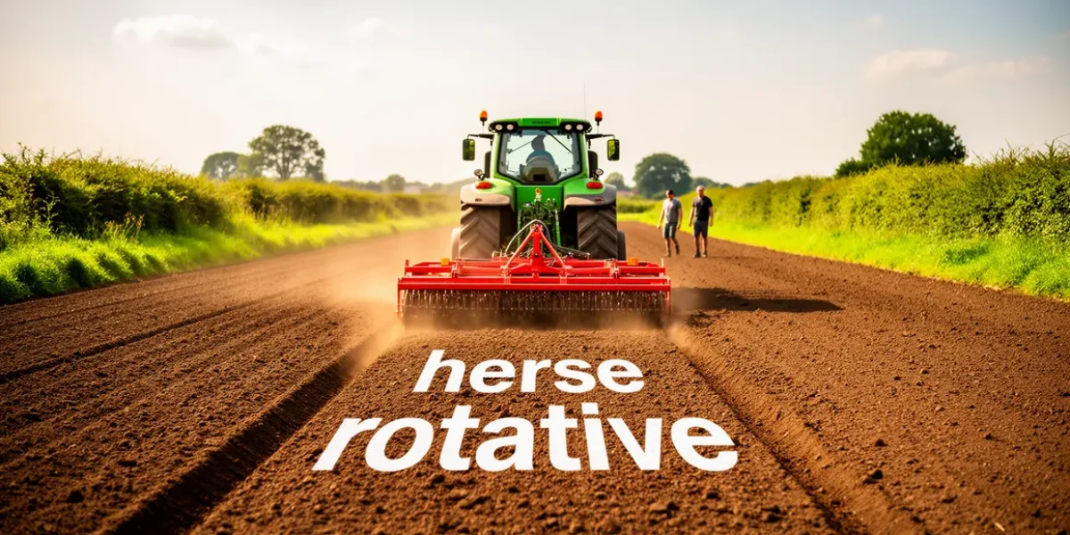 champ prepare tracteur herse rotative