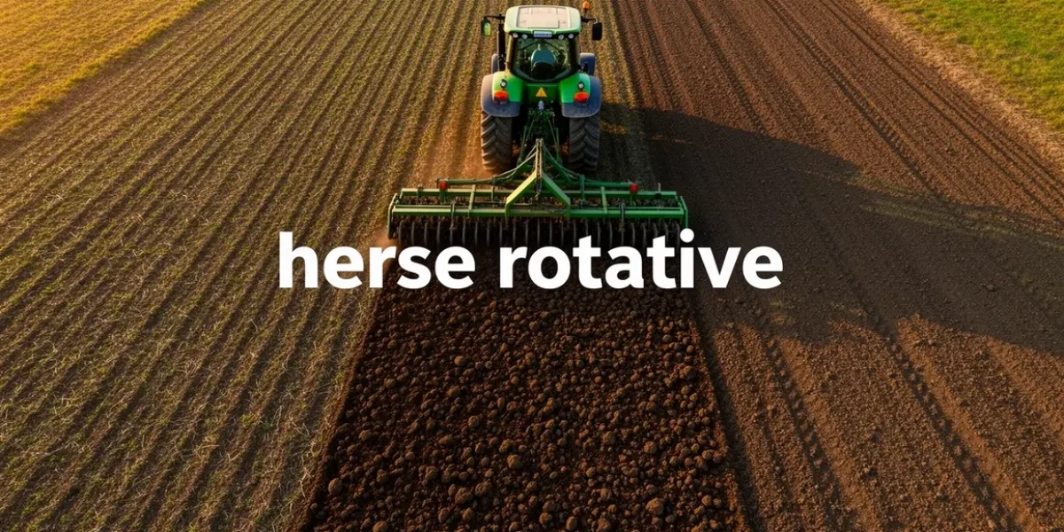 herse rotative vue aerienne tracteur sol fragmente