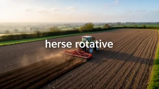herse rotative tracteur champ préparation