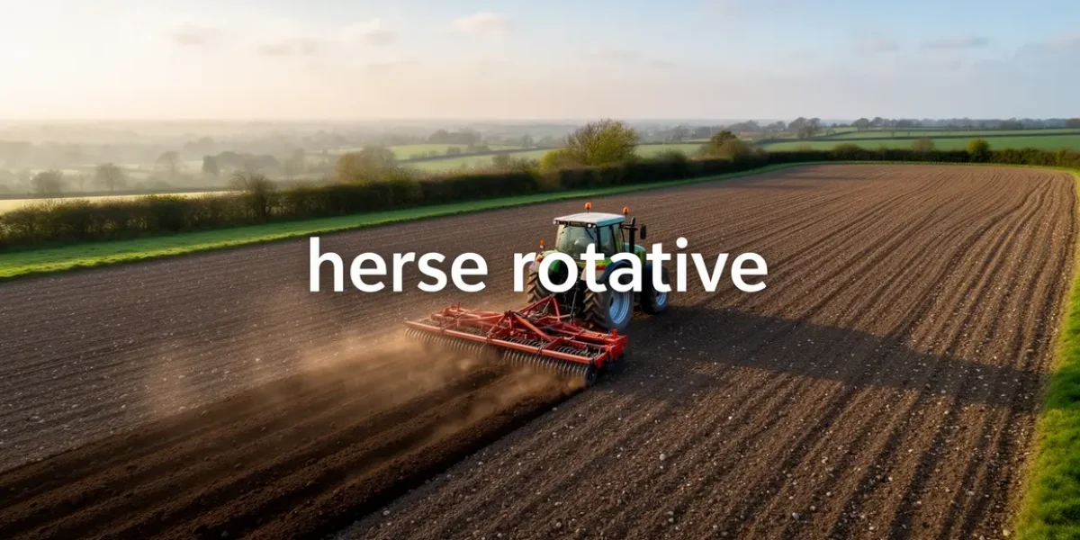 herse rotative tracteur champ préparation