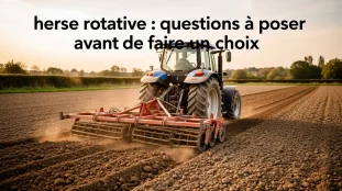 champ avec tracteur herse rotative texte questions choix