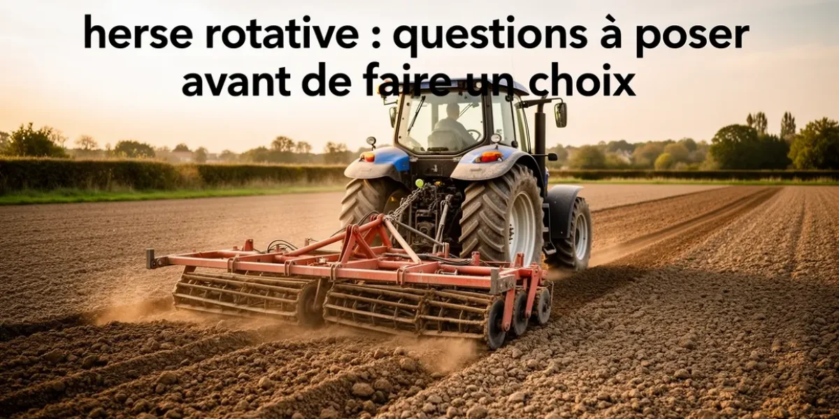 champ avec tracteur herse rotative texte questions choix