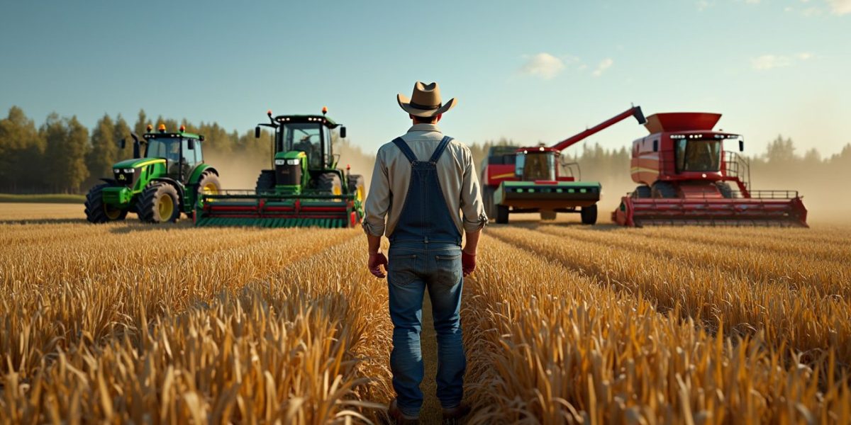 Tracteur agricole moderne dans un champ français