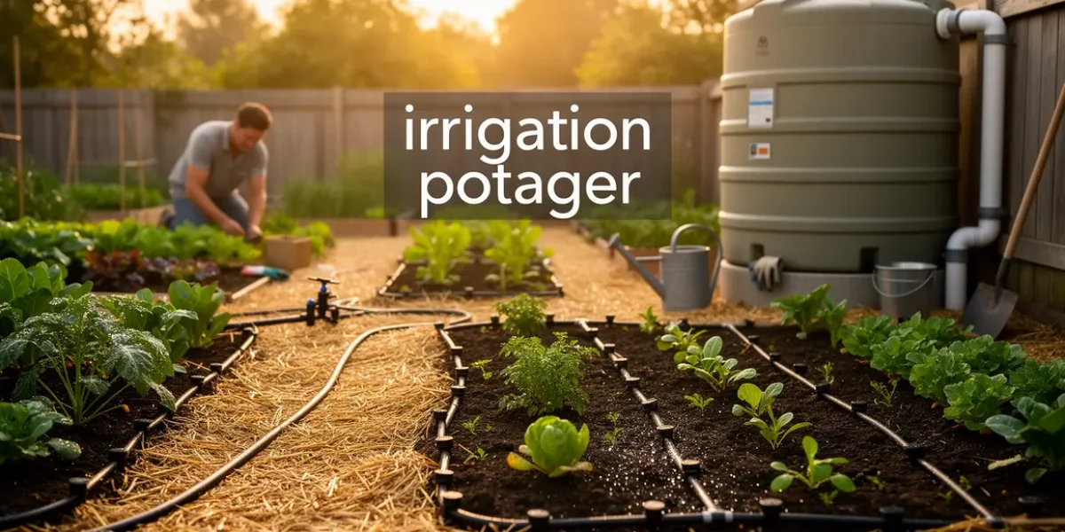 potager durable irrigation goutte a goutte paillage recuperation eau