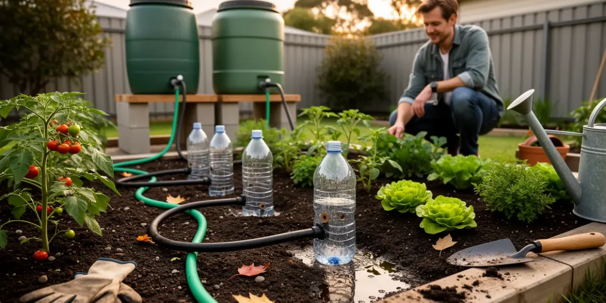 Système irrigation potager pas cher avec outillage, tuyaux, cuves