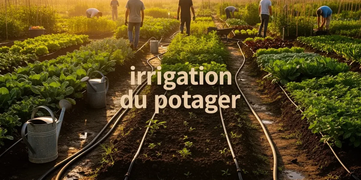 potager avec irrigation goutte a goutte vue panoramique