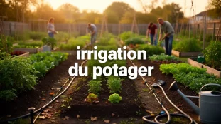 irrigation du potager avec systeme goutte a goutte et arrosage manuel