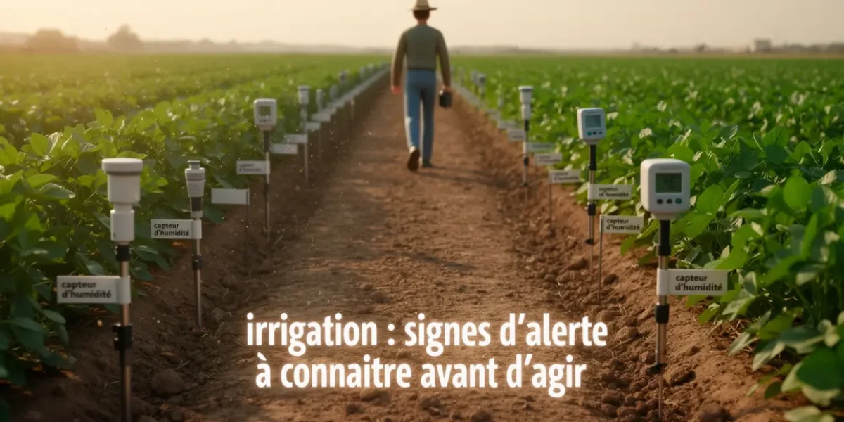 champ agricole pilotage irrigation signes d alerte capteurs humidite