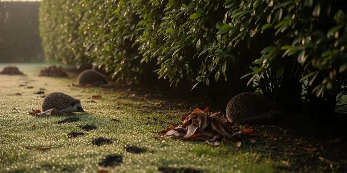 herisson explorant sous haie jardin traces crottes