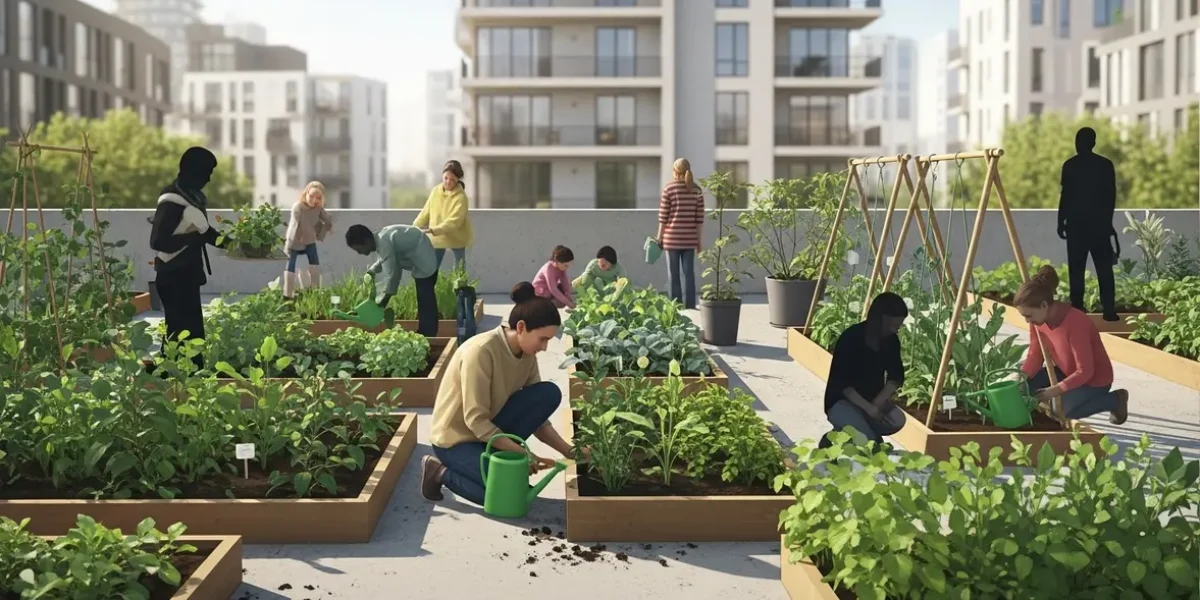 jardin urbain beton bac plante immeuble