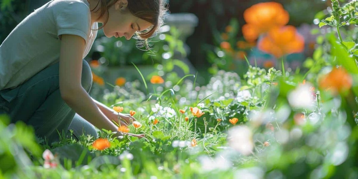 Élimination naturelle de trèfles dans un champ agricole