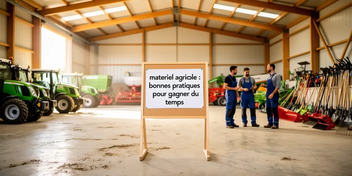hangar materiel agricole organisé avec outils numeriques