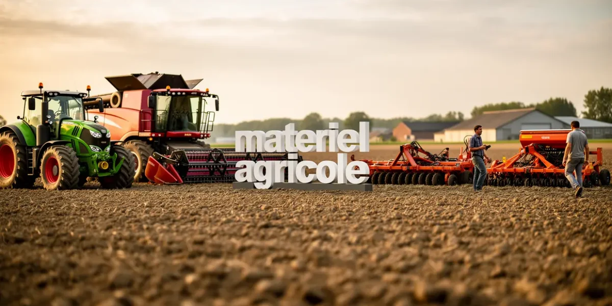 Materiel agricole machines modernes exploitation champ