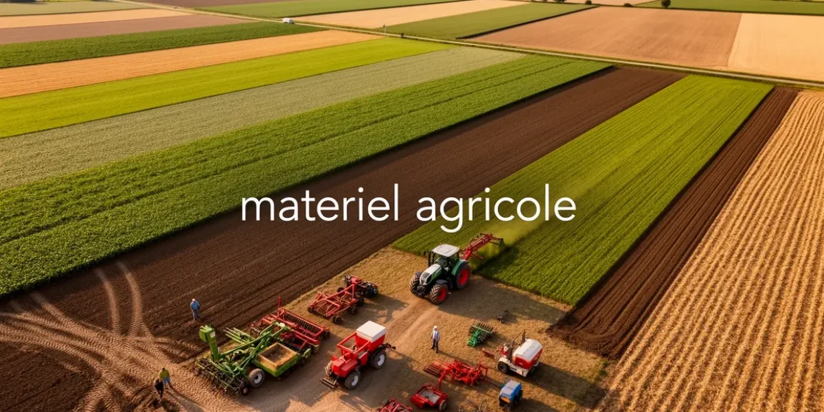 vue aérienne exploitation agricole matériel moderne
