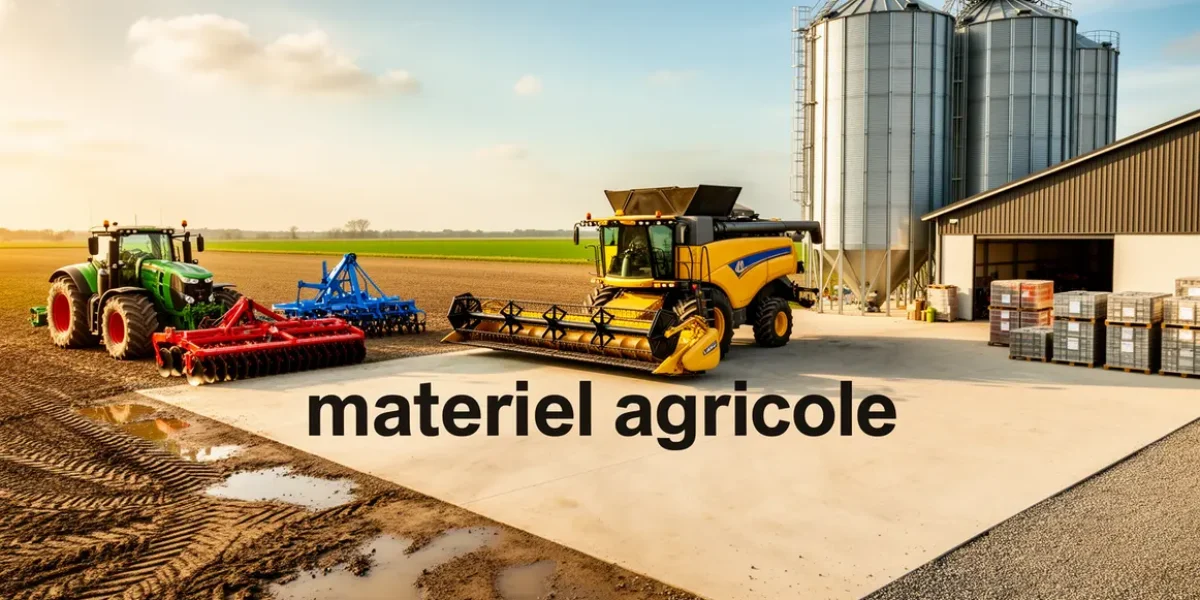 Vue organisee materiel agricole exploitation