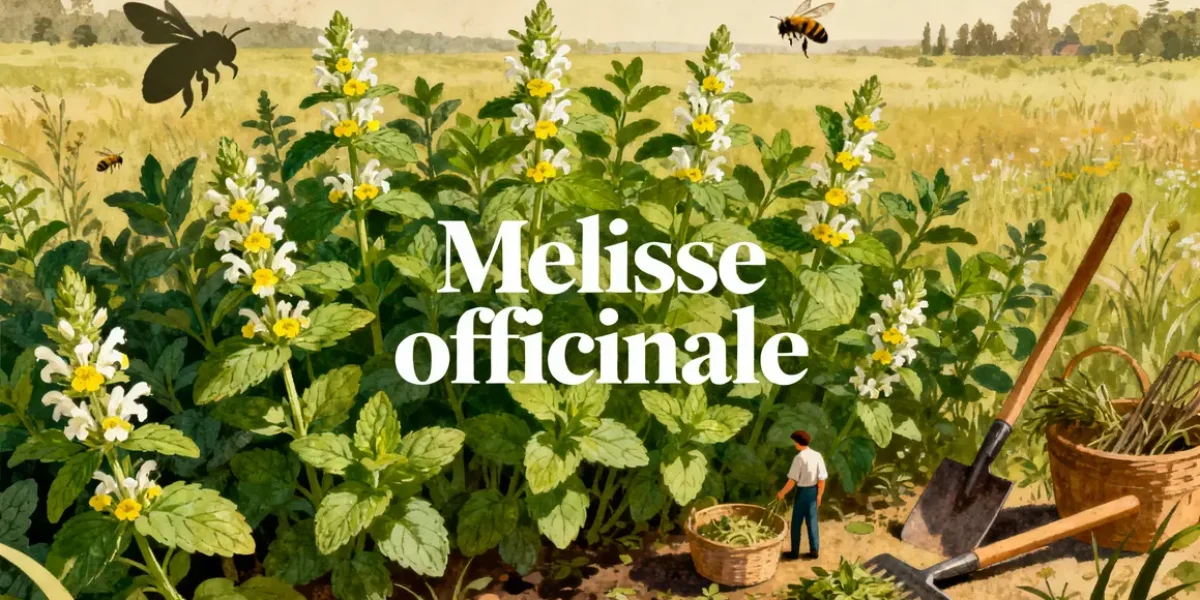 illustration melisse officinale champ naturel identification