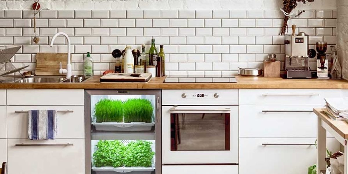 Meuble potager intégré dans une cuisine moderne