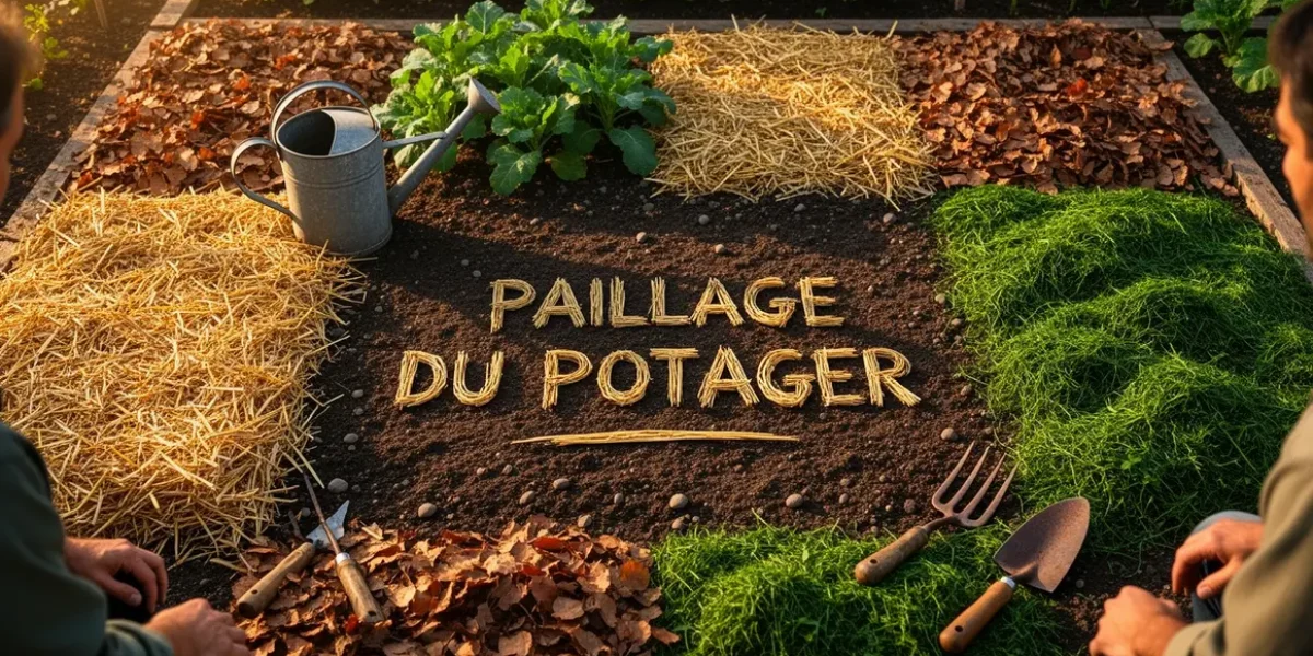 potager paillé naturellement avec paille feuilles tontes