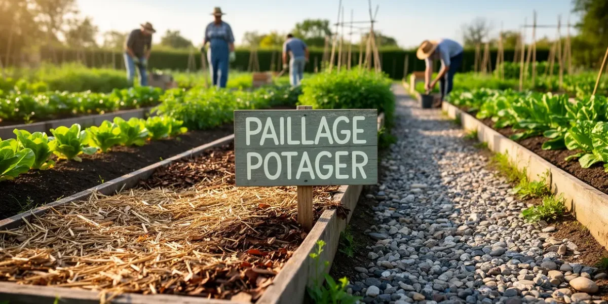 potager paillage organique mineral vue generale