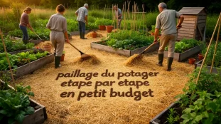 Photo paillage potager petit budget en pleine nature