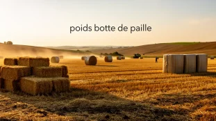 Champ avec bottes de paille formats panorama moisson