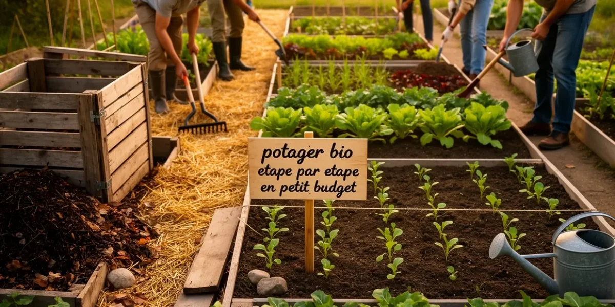 petit potager bio rentable avec compost et paillage