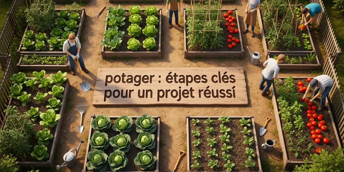 vue aerienne potager organisation parcelles etapes cles projet