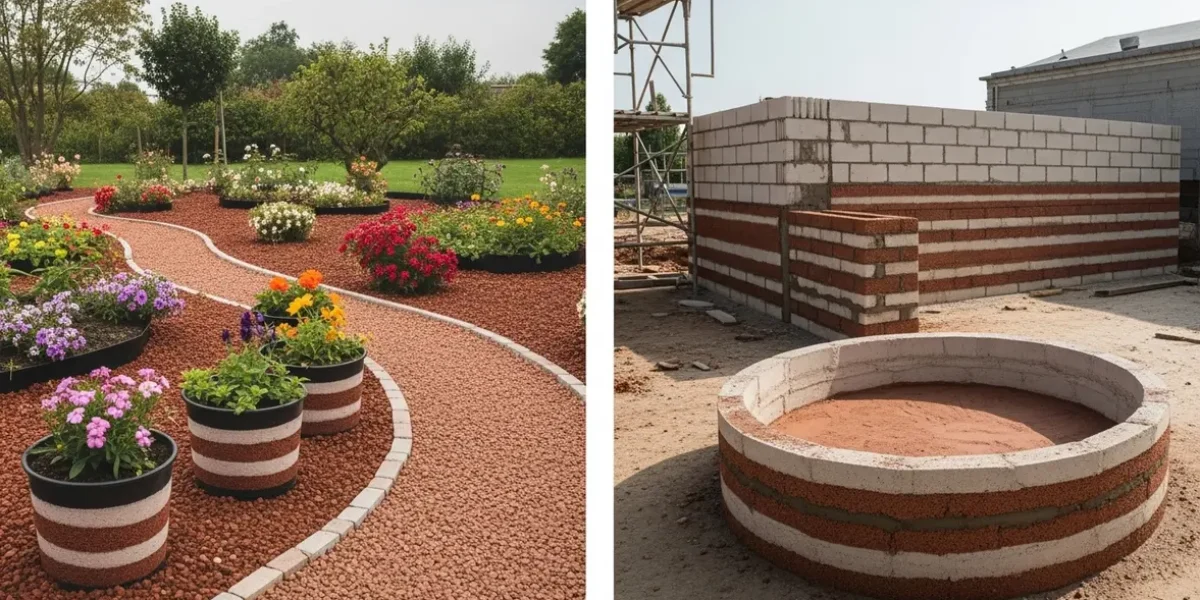 Image pouzzolane en jardin et chantier