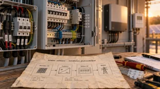 Schéma de raccordement photovoltaïque en autoconsommation : tableau AC vers réseau