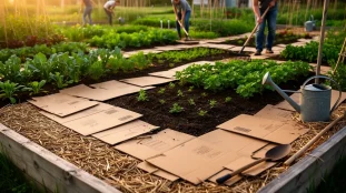 sol vivant petit potager mulch cartons