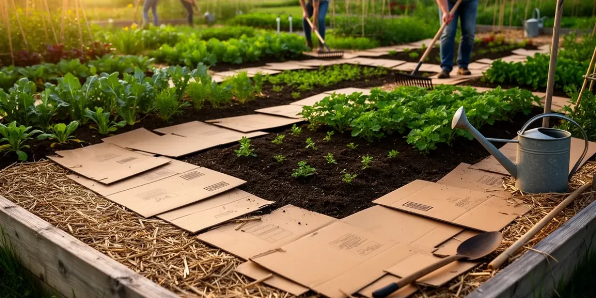 sol vivant petit potager mulch cartons