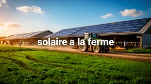 ferme avec panneaux solaires et tracteur solaire a la ferme