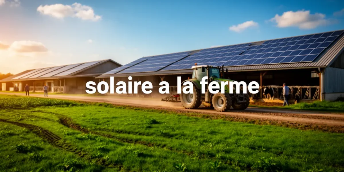 ferme avec panneaux solaires et tracteur solaire a la ferme