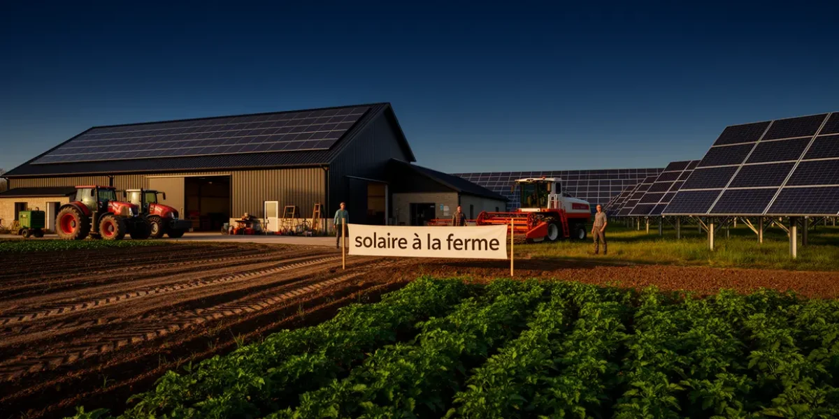 installation de panneaux solaires sur ferme agricole moderne