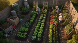 vue aerienne potager bio debutant budget
